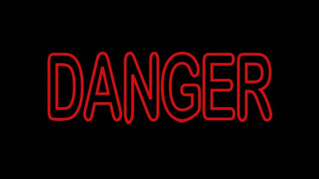 Danger text design Spooky dripping Halloween text effect with grunge style red paint on vibrant black background