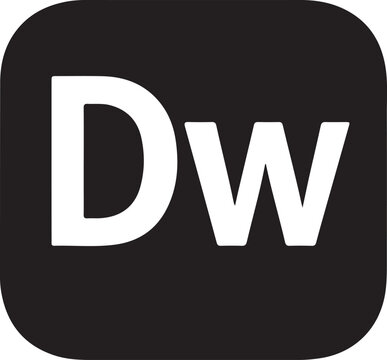 Dreamweaver application icon vector symbol for web design, coding and website development software.