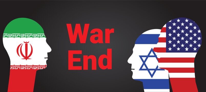 illustration of  US and Iran war end 
