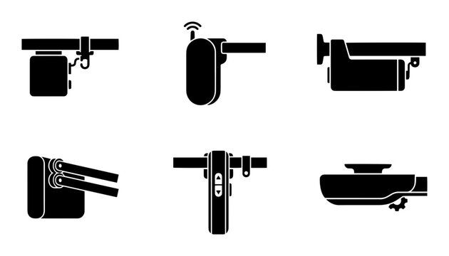 6 ATM icons, bank machine, payment terminal, outline solid styles, UI design