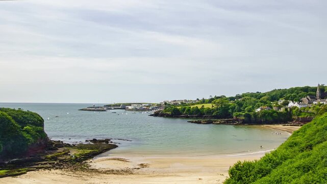 Dunmore East, Waterford Ireland, Bay and Beachfront Beautiful Day Timelapse Video