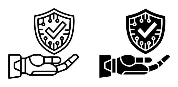 12 Security icons shield checkmark, outline solid styles, UI and web interface design