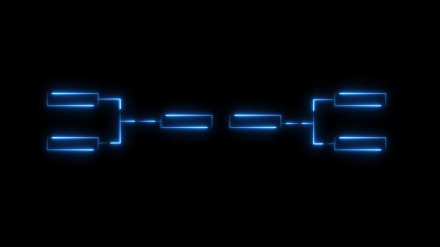 Neon blue digital tournament bracket hud overlay for esports and competition