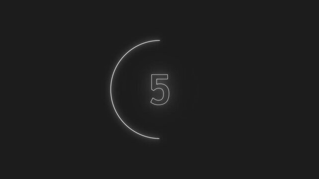 Countdown timer circles with decreasing numbers during dark background animation