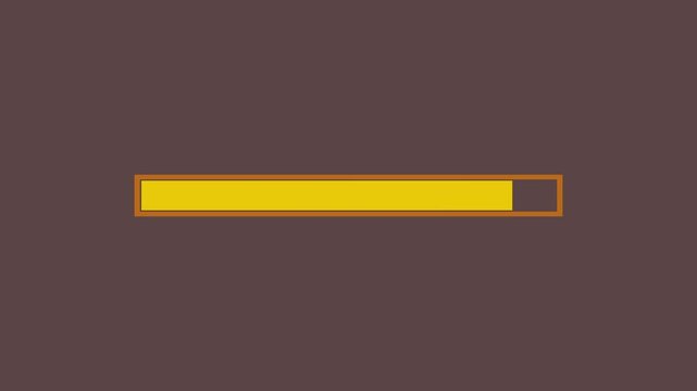 Progress bars filling with yellow light against a dark background for loading or progress indication