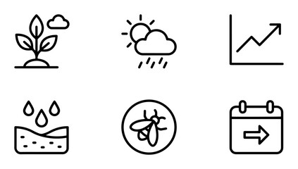 Fototapeta premium 6 Eco Friendly icons, minimal solid styles, UI and web interface design