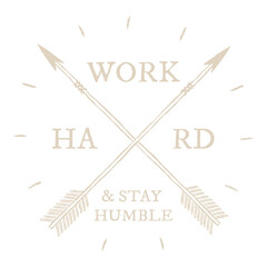 Obraz premium Png cross arrow logo, work hard and stay humble