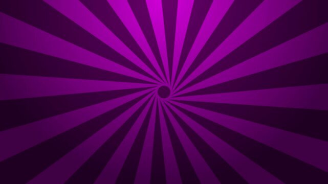 Deep purple sunburst pattern with rotating central vortex, mystical abstract motion video