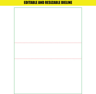 Minimalist rectangular packaging dieline template with precise folding lines for creative product wrapping and structural design