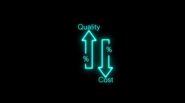 Neon up cost down infographic for business optimization
