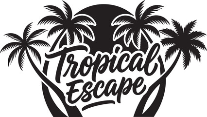 Obraz premium Tropical Escape Beach Typography