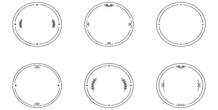 Luxury Circular Monogram Badge Vector Set with Clean Thin Line Design