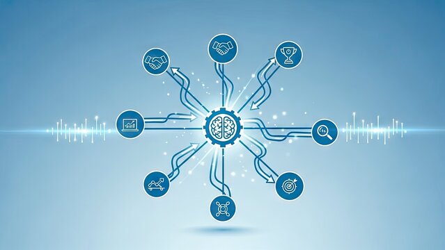 Conceptual illustration of digital artificial intelligence network technology