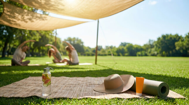 Summer safety and healthy lifestyle concept for outdoor activities