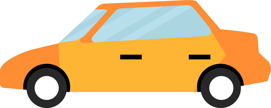 cartoon yellow car