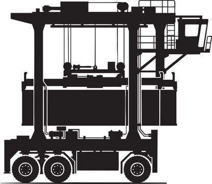 Container Straddle Carrier for Port Logistics and Cargo Handling Silhouette