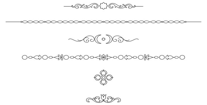 Minimal Islamic Arabesque Divider Vector Set with Clean Geometric Line Art