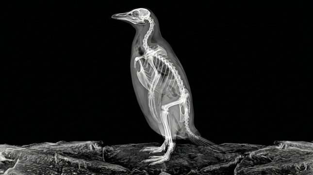 Scientific Xray Visualization of a Penguin Skeleton with Internal Bone Structure