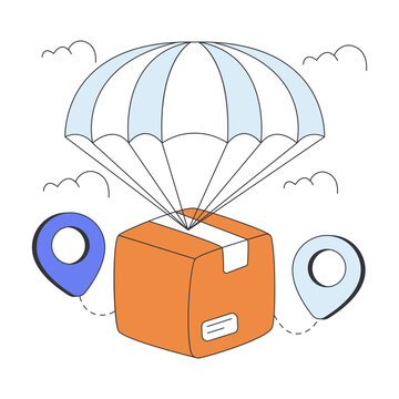 An illustration design of parachute delivery