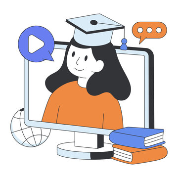 Modern design illustration of graduate