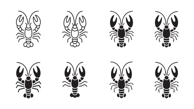 Set of lobster icons, vector illustration vector