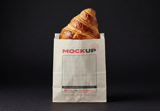 Bag with Croissants Mockup