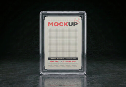 Front Card Case Mockup Stand with Reflect