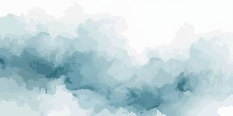 Fototapeta premium Fluffy white clouds over a mountain landscape on a bright summer day