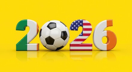 Obraz premium 2026 football championship soccer isolated on transparent background