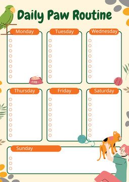 Green and Orange Playful Pet Care Routine A4.eps