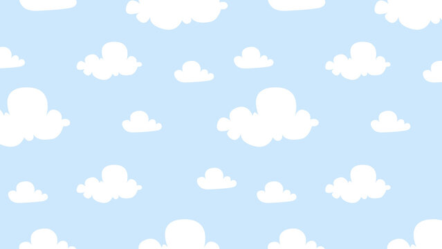 Cute cloud pattern blue background