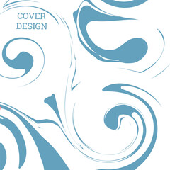 Fototapeta premium Abstract cover design. Blue paint streaks on a white background. Vector illustration.