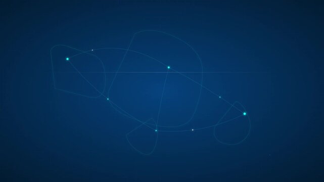 tech connectivity global map outline animated vector