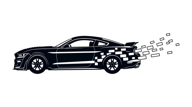 Black Car Racing Speed Fast Vehicle.