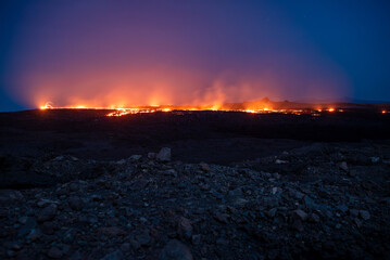 Night eruption and lava flow of Erta Ale volcano, Ethiopia © Andrea Tabaro
