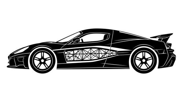 Black sports car side view 6.