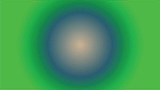 Vibrant green backdrop with concentric blue and tan gradient circles abstract background for design