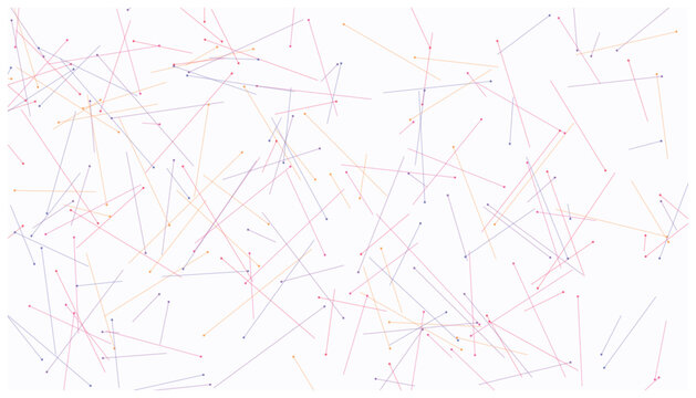 Chaotic intersecting thin line background with delicate dot accents in pastel colors.