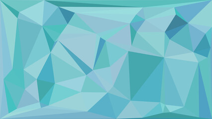 Fototapeta premium Abstract geometric background with blue and cyan triangles in a modern low poly art style.