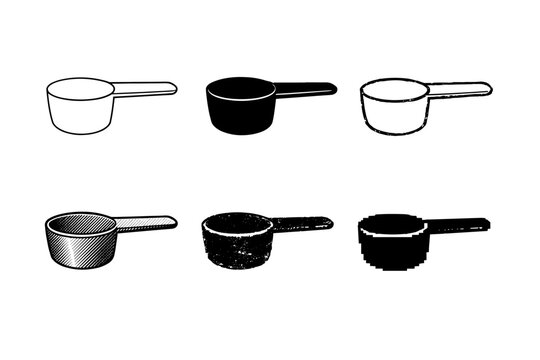 Removable inner measuring scoop used to portion grains or rice from a storage jar