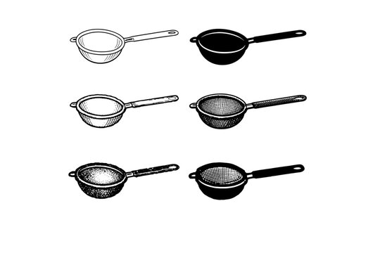 Fine mesh kitchen strainer used to sift flour, rinse grains, or drain liquids from food