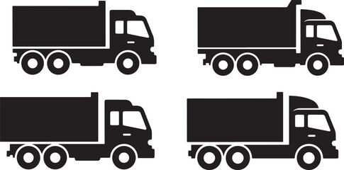 Set of trucks silhouette isolated on white background, editable vector illustration. © Sheplob