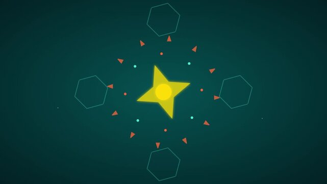 vibrant kaleidoscope geometric vector motion graphic background loop