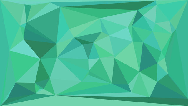 Cool mint green geometric low poly background with abstract triangular mosaic pattern design