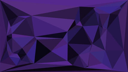 Deep purple geometric low poly background with abstract dark triangular shapes and textures.