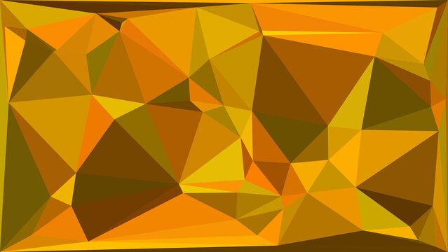 Abstract geometric background with golden yellow and brown triangular mosaic pattern design