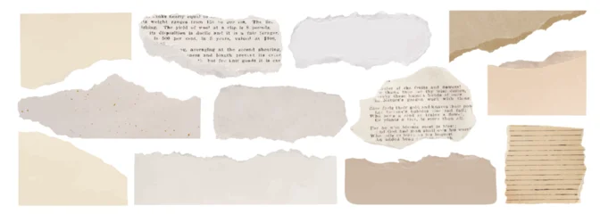 Fototapeten Restaurant Vintage torn paper collage elements vector set  © Rawpixel.com