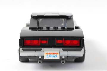 Naklejka premium Lego car Dodge Charger rear view