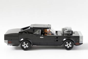 Naklejka premium Lego car Dodge Charger side view