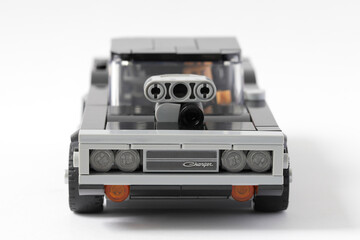 Naklejka premium Lego car Dodge Charger front view